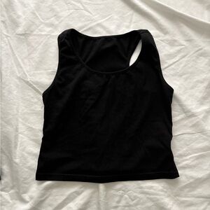 black racerback tank top